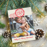 NAUGHTY or NICE PHOTO funny santas list stamp  Holiday Card<br><div class="desc">by kat massard >>> www.simplysweetPAPERIE.com <<< A fun design with authentic Santa's Approval stamp - NICE LIST! Did your kids make it? TIPS 1. To resize / reposition the photo hit the "customise it" button. 2. You can also change the fonts, move and add more text! NEED HELP GETTING YOUR...</div>