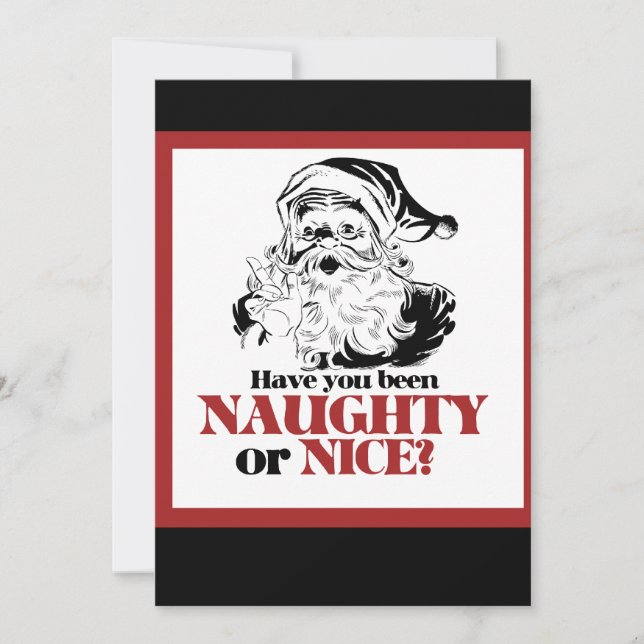Naughty or Nice Santa Invitation (Front)