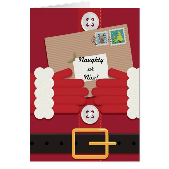 Naughty or Nice - Santa Suit Christmas Card