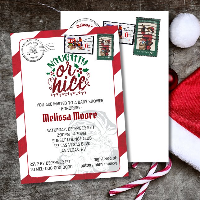 Naughty or nice santas letter north pole invitation (Creator Uploaded)