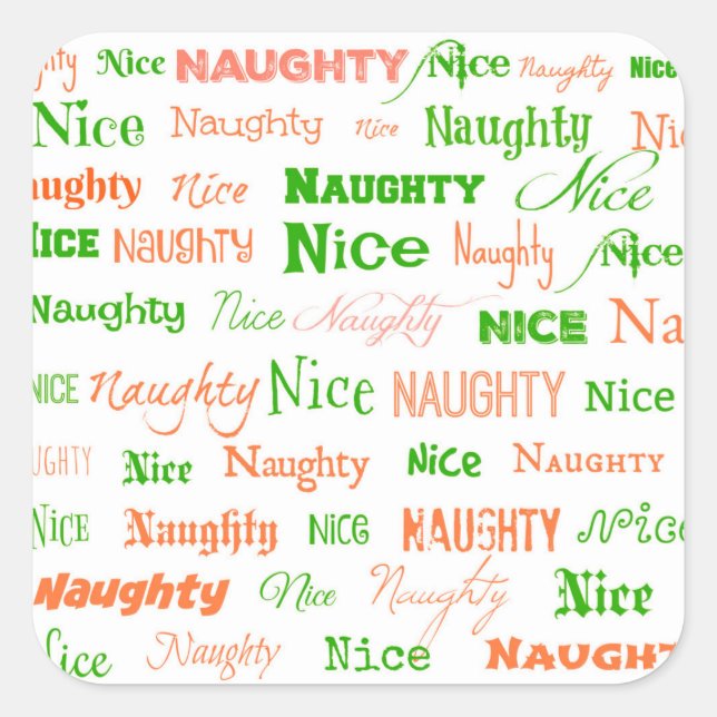 Naughty or Nice Square Sticker (Front)