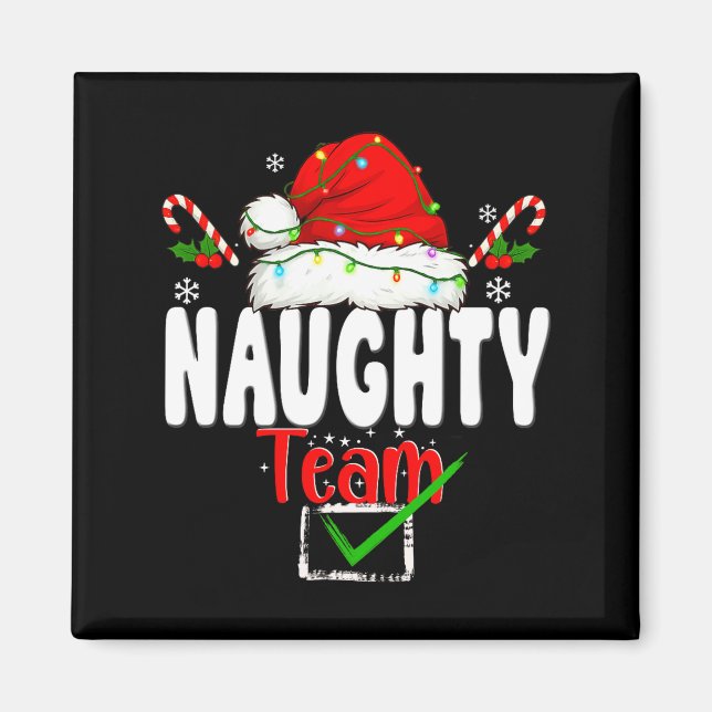 Naughty Or Nice Team Matching Christmas Pajama Men Magnet (Front)