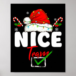 Naughty Or Nice Team Matching Christmas Pajama Men Poster