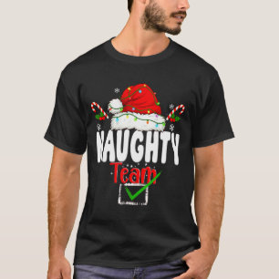 Naughty Or Nice Team Matching Christmas Pajama Men T-Shirt
