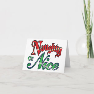 NAUGHTY OR NICE-U KNOW WHICH "I" PREFER=CHRISTMAS HOLIDAY CARD