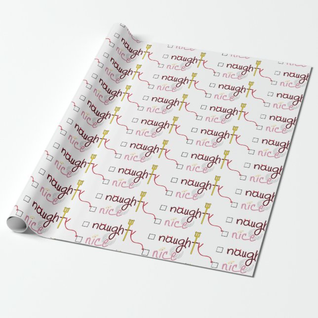 Naughty Or Nice Wrapping Paper (Unrolled)