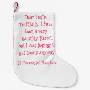 Naughty Parrot Small Christmas Stocking