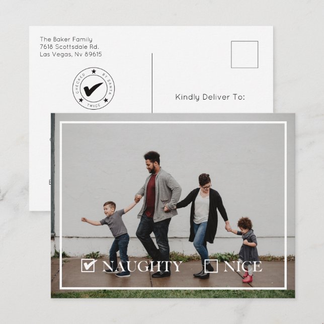 Naughty Photo Holiday Postcard (Front/Back)