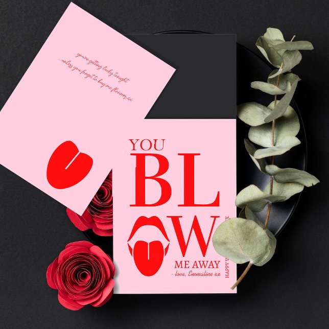 Naughty Pink Red Valentines Day Card (Creator Uploaded)