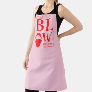 Naughty Pink Red Valentines Day Card Apron