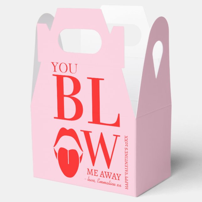 Naughty Pink Red Valentines Day Card Favour Box (Opened)