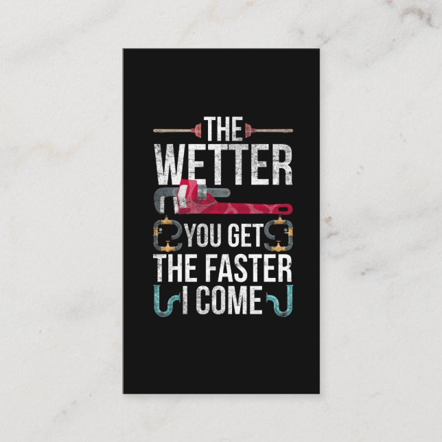 Naughty Plumber Husband and Father Plumbing Quote Business Card (Front)