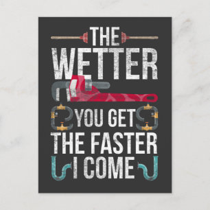 Naughty Plumber Husband and Father Plumbing Quote Postcard