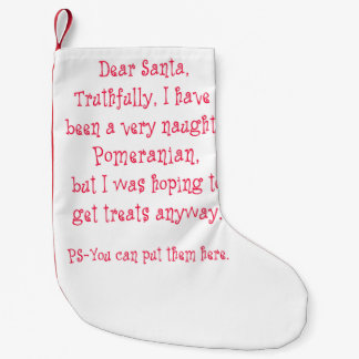 Naughty Pomeranian Small Christmas Stocking