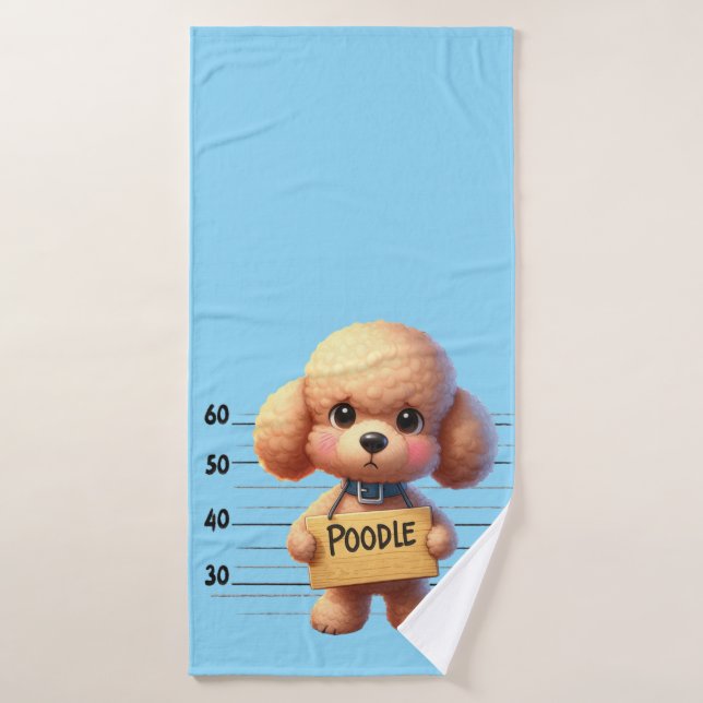 Naughty Poodle Bath Towel (Bath Towel)