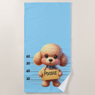 Naughty Poodle Beach Towel
