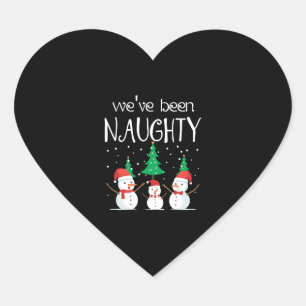 Naughty Pregnancy Announcement Snowman Sweater for Heart Sticker