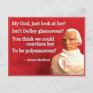 Naughty Presidential Valentine: James and Dolley Holiday Postcard