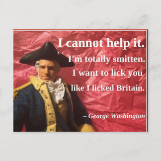 Naughty Presidential Valentine: Licking Britain Holiday Postcard