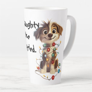 Naughty Puppy Santa Checklist Latte Mug