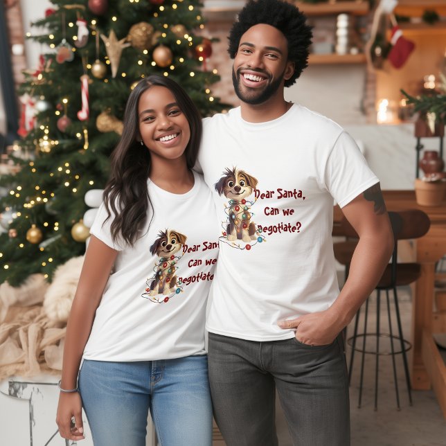 Naughty Puppy Santa Negotiations T-Shirt (Creator Uploaded)