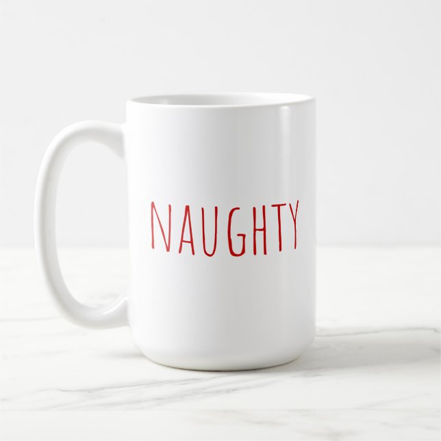 Naughty Rae Dunn Inspired Christmas Coffee Mug (Left)