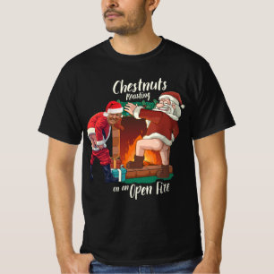 Naughty Santa & Trump Dirty Food Pun Roasting Nuts T-Shirt