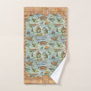 Naughty Sea Monster Hand Towel