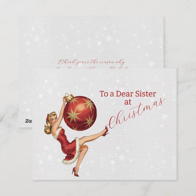 Naughty Sister Christmas Card (Front/Back)