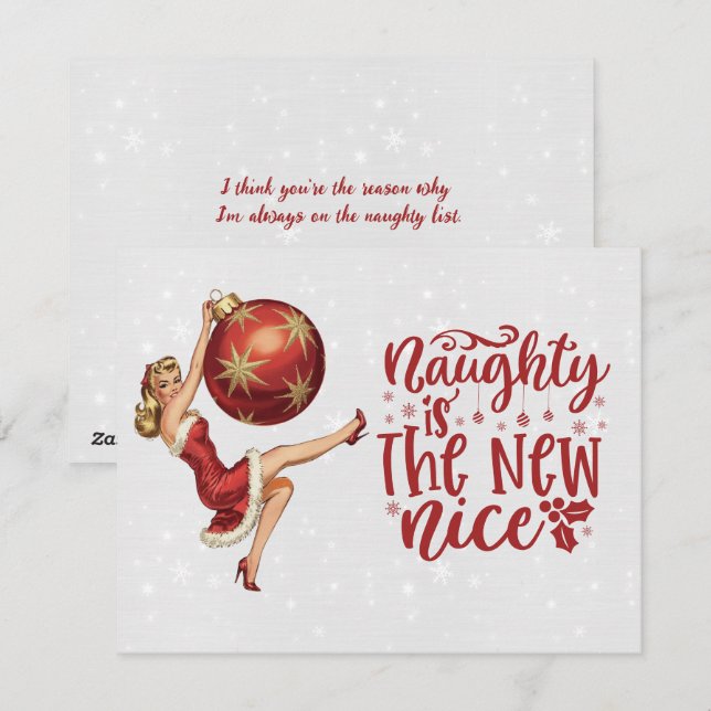 Naughty Sister Naughty Is The New Nice Christmas  Holiday Card (Front/Back)