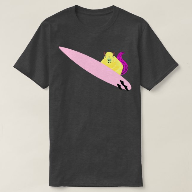 Naughty Squirrel 122 Surfing T-Shirt (Design Front)