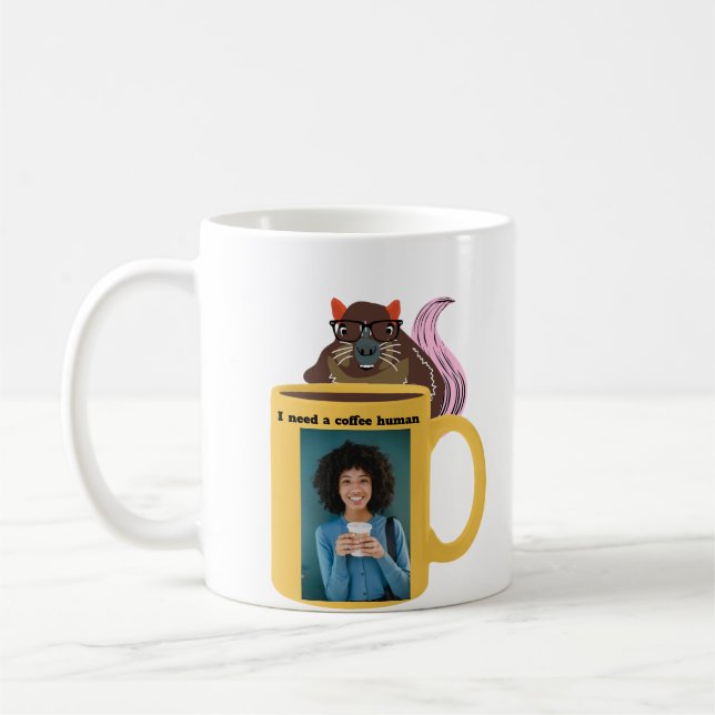 Naughty Squirrel #286 Coffee Human Mug (Left)