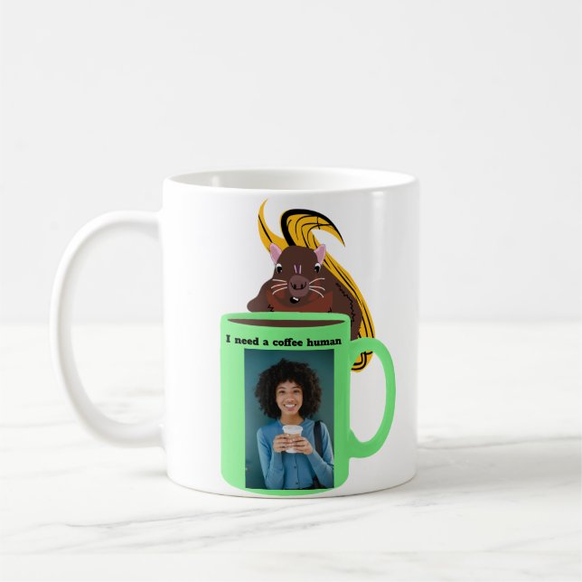 Naughty Squirrel #397 Coffee Human Mug (Left)
