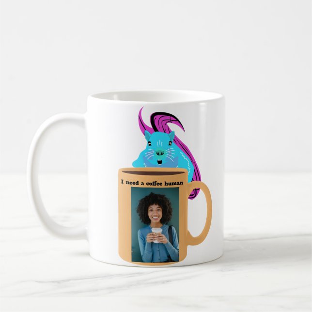 Naughty Squirrel #448 Coffee Human Mug (Left)