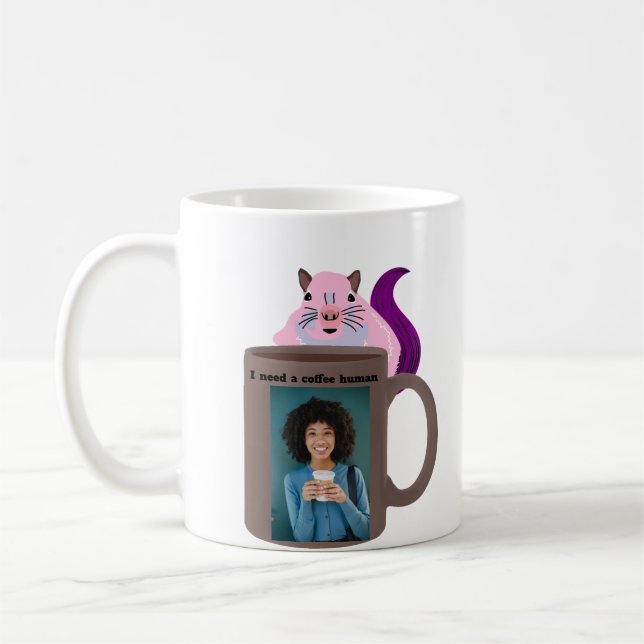 Naughty Squirrel #456 Coffee Human Mug (Left)