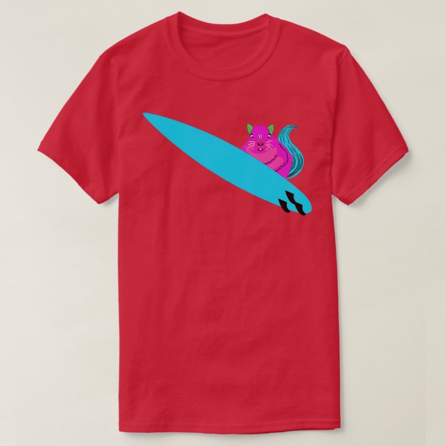 Naughty Squirrel 45 Surfing T-Shirt (Design Front)