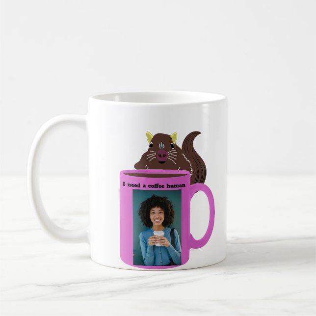 Naughty Squirrel #504 Coffee Human Mug (Left)