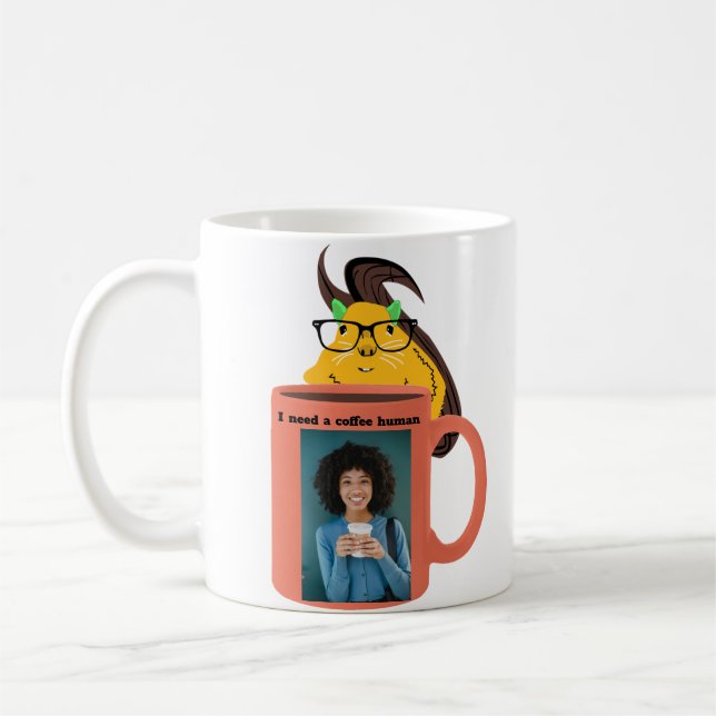 Naughty Squirrel #515 Coffee Human Coffee Mug (Left)
