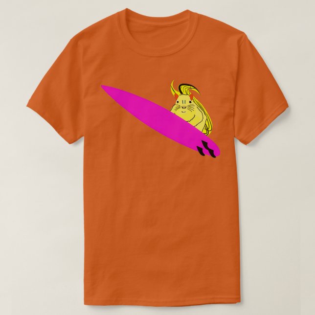 Naughty Squirrel 527 Surfing T-Shirt (Design Front)