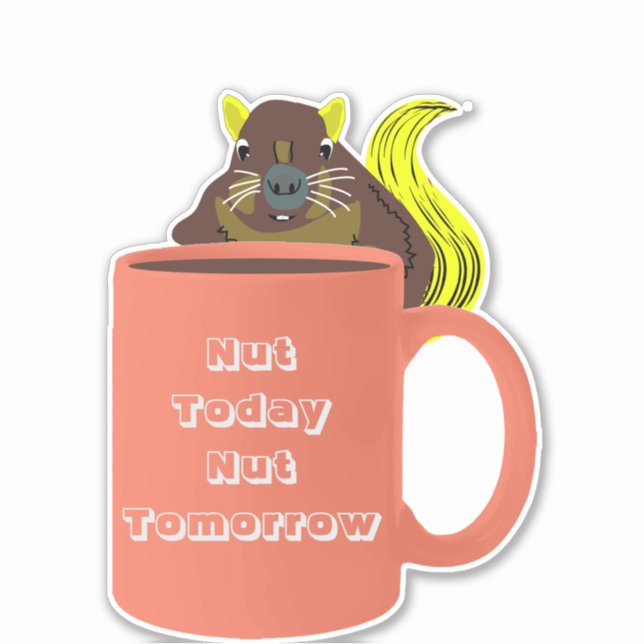 Naughty Squirrel #539 Coffee Cup Sticker (Front)