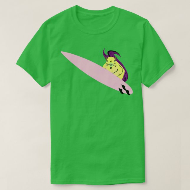 Naughty Squirrel 579 Surfing T-Shirt (Design Front)