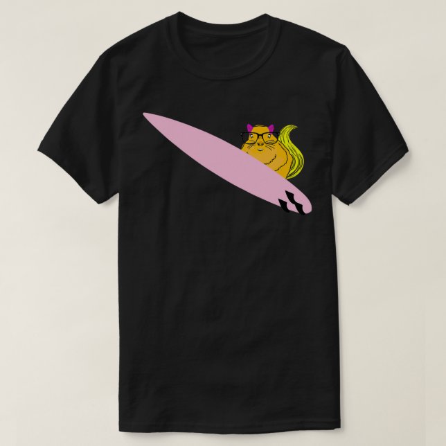 Naughty Squirrel 607 Surfing T-Shirt (Design Front)