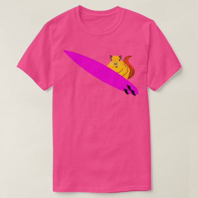 Naughty Squirrel 648 Surfing T-Shirt (Design Front)