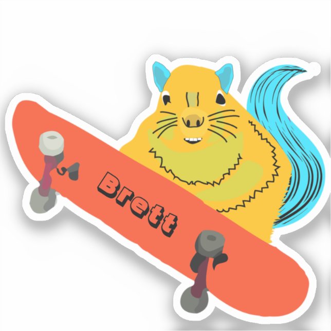 Naughty Squirrel #704 Brett Skateboarding (Front)