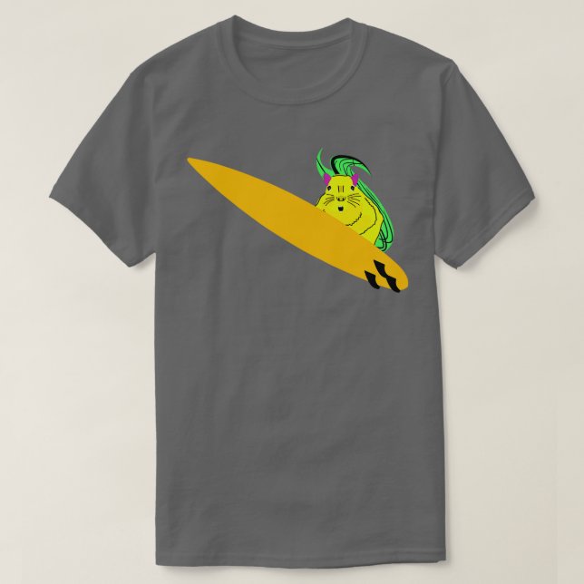 Naughty Squirrel 784 Surfing T-Shirt (Design Front)