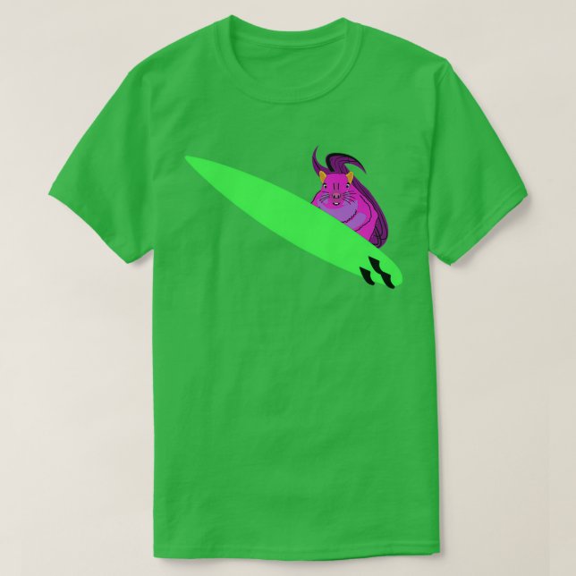 Naughty Squirrel 85 Surfing T-Shirt (Design Front)