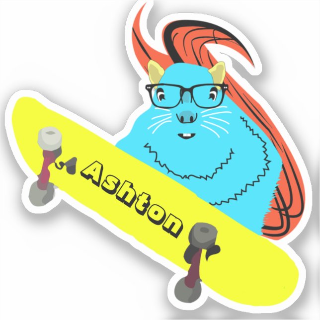 Naughty Squirrel #977 Custom Name Skate (Front)