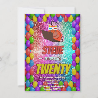Naughty Squirrel Internet Party Birthday Invite