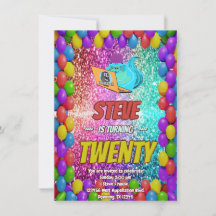 Naughty Squirrel Internet Party Birthday Invite