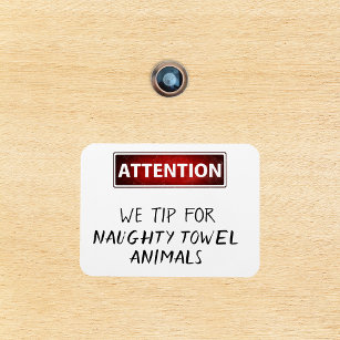 Naughty Towel Animals Funny Cruise Door Marker Magnet